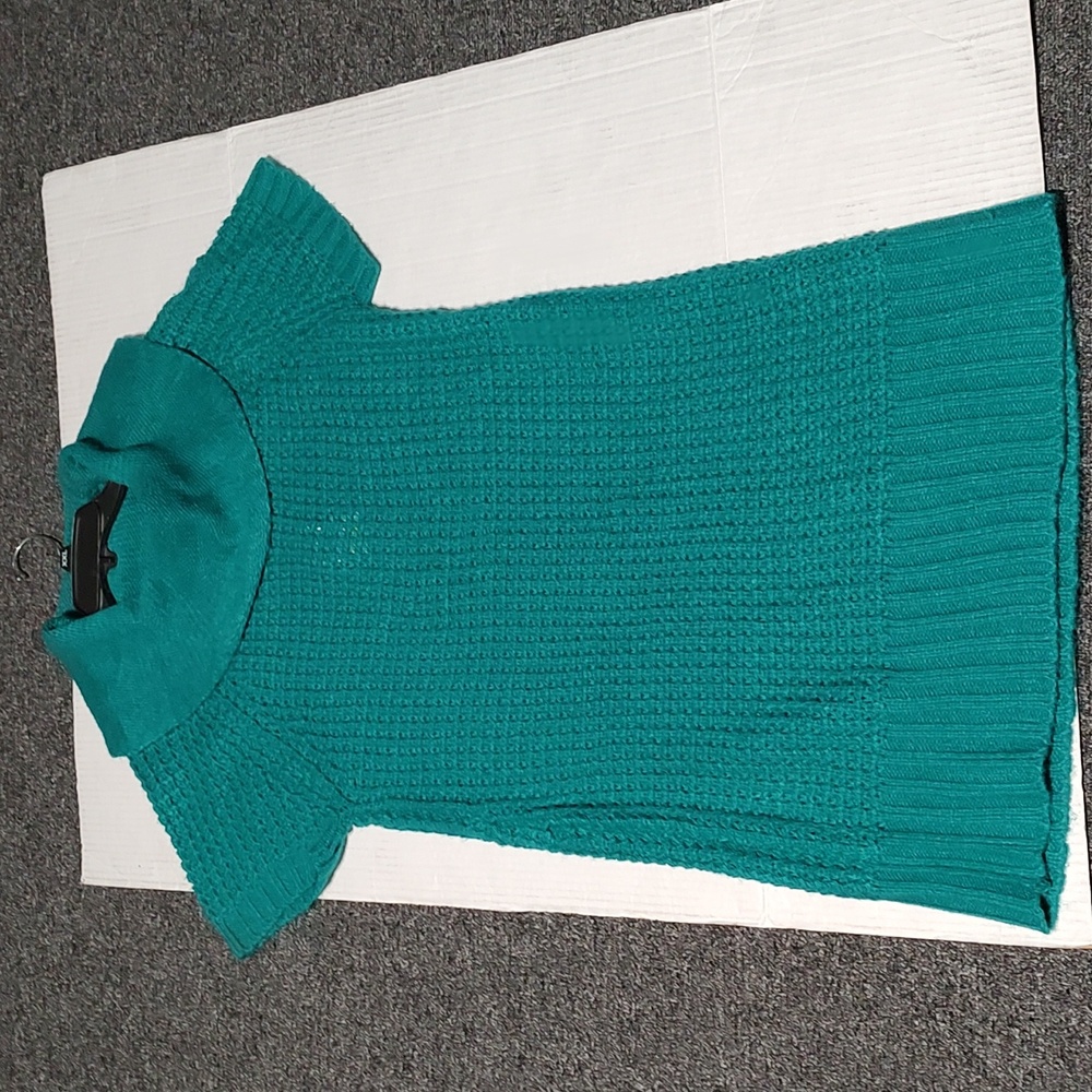 Ladies Tiara Teal Green Cowl Neck Sweater Dress Size Medium